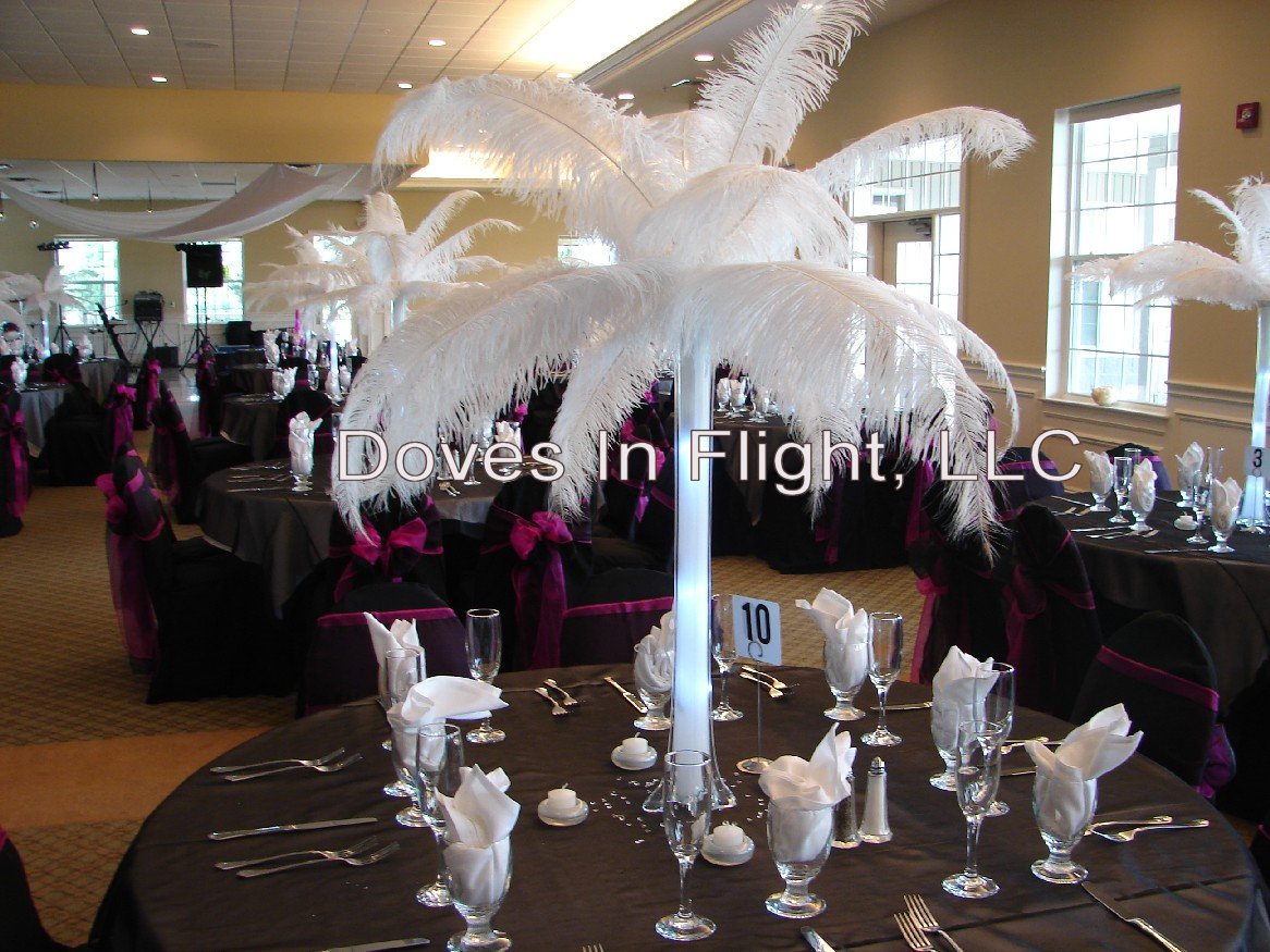 Party Favors Ideas Ostrich Feather Centerpieces
